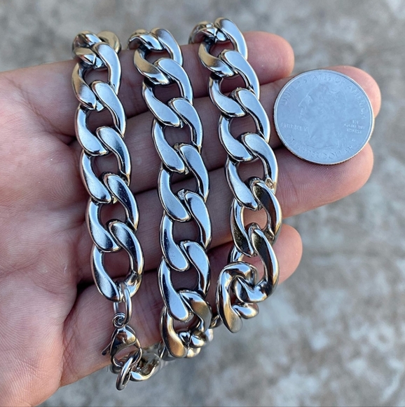 2 Pcs/Set Necklace Bracelet For Men/Women,Classic Fashion Y2k Stainless Steel. - Picture 9 of 12